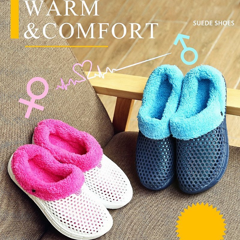 Women Nonslip PU Fur Slippers Family Indoor Slides