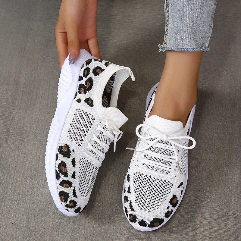 Orthopedic Shoes For Women Leopard Mesh Trendy Summer Sneakers