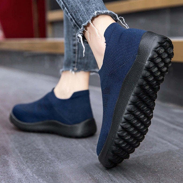 Orthopedic Shoes Women Breathable Wear-resistant Slip-ons Wowen Mesh Elegant Summer
