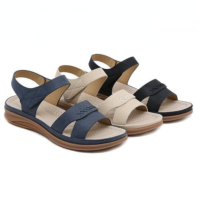 Women Orthopedic Sandals Hook&loop Ankle Strap Arch Support Basic Walking Summer