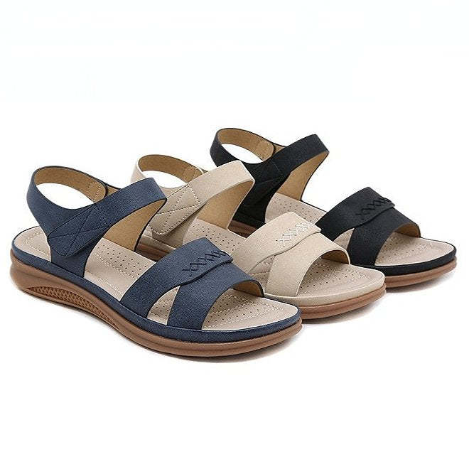 Women Orthopedic Sandals Hook&loop Ankle Strap Arch Support Basic Walking Summer