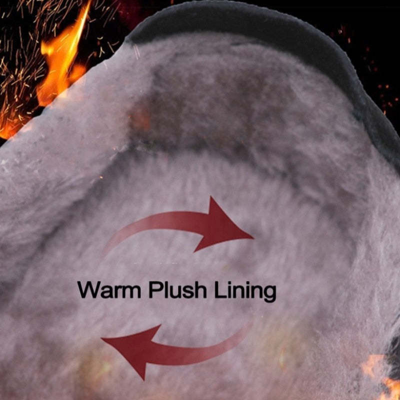 Fur Slippers For Men Waterproof Indoor And Outdoor Winter Slides