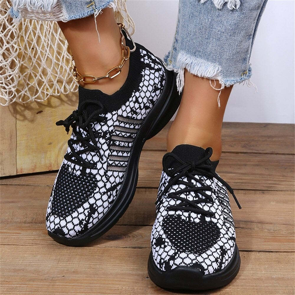 Women Running Orthopedic Shoes Mesh Elastic Collar Thick Platform Sneakers