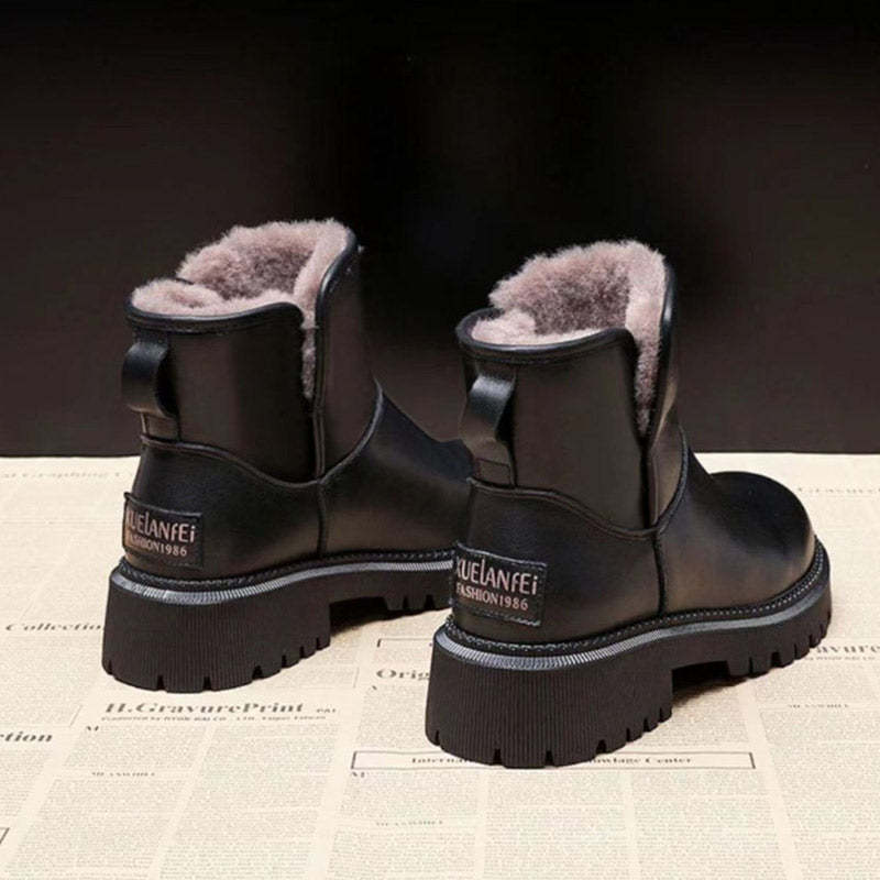 Orthopedic Women Ankle Boots Arch Support Plush Warm Waterproof Wide Toe-box