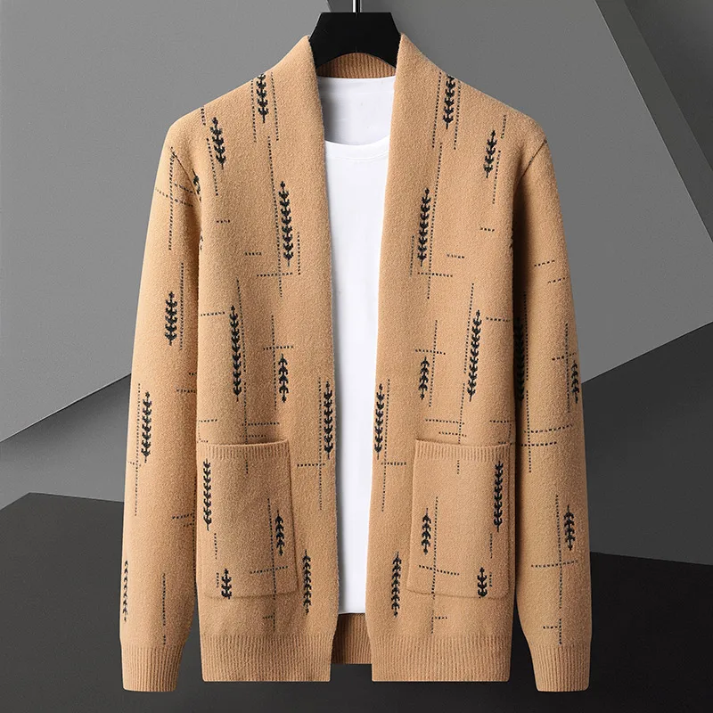 Luxury Patterned Cardigan for Men