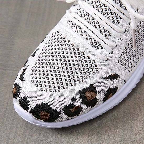 Orthopedic Shoes For Women Leopard Mesh Trendy Summer Sneakers