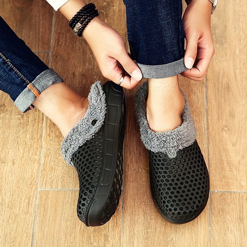Women Nonslip PU Fur Slippers Family Indoor Slides