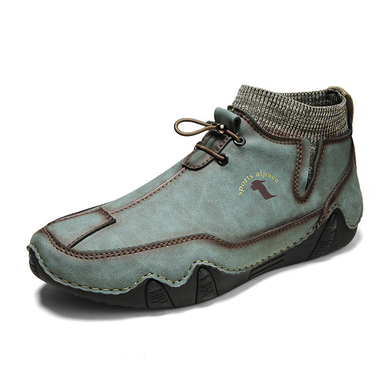 Men Ankle Boots Plush Leather Walking Orthopedic Shoes