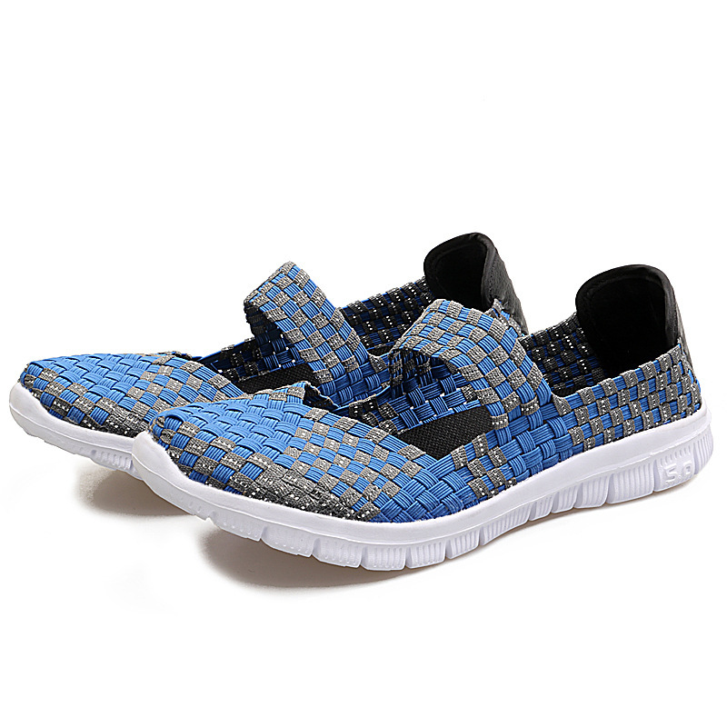 Breathable Elastic Band Woven Light Flat Shoes