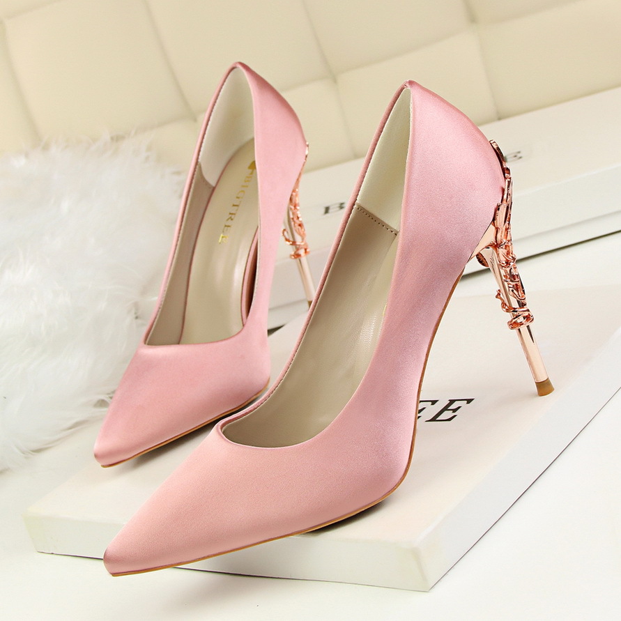 High-heeled Women's Autumn Satin Women's Shoes