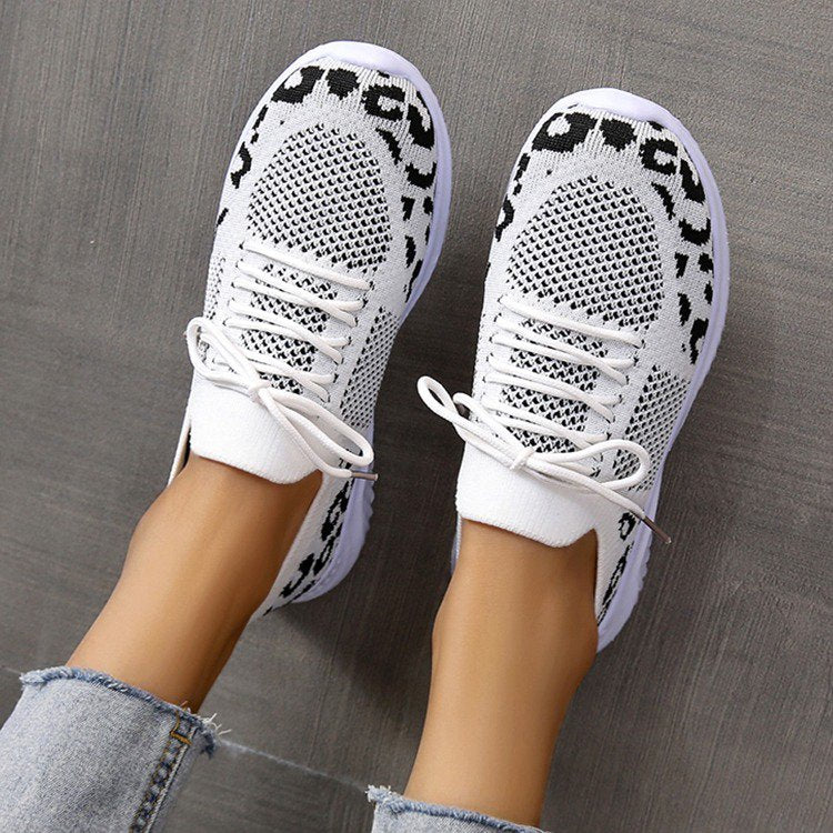 Orthopedic Shoes For Women Leopard Mesh Trendy Summer Sneakers