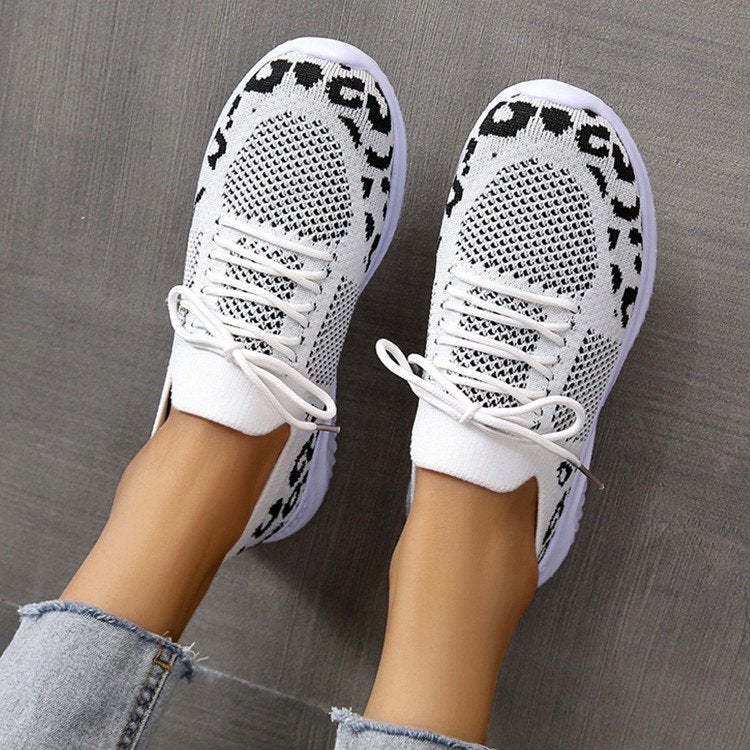 Orthopedic Shoes For Women Leopard Mesh Trendy Summer Sneakers