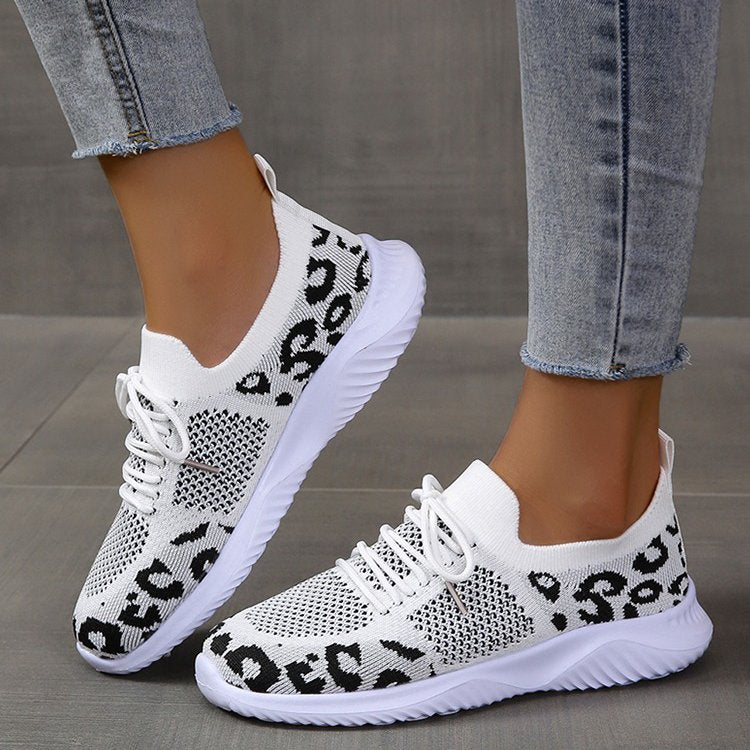 Orthopedic Shoes For Women Leopard Mesh Trendy Summer Sneakers