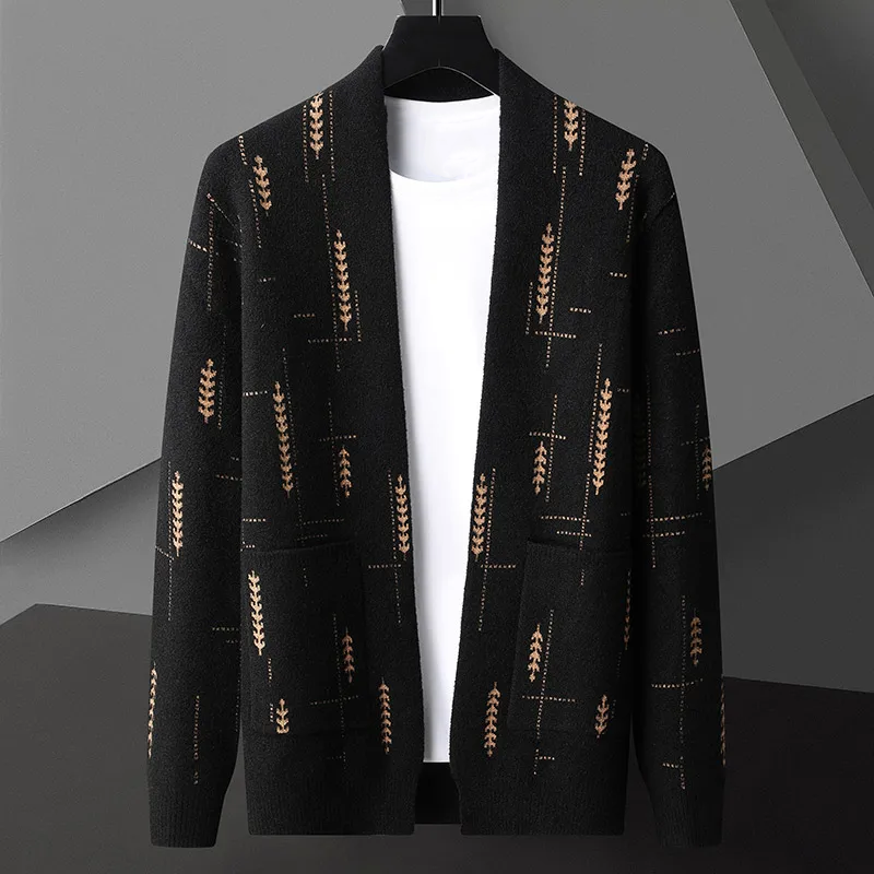 Luxury Patterned Cardigan for Men