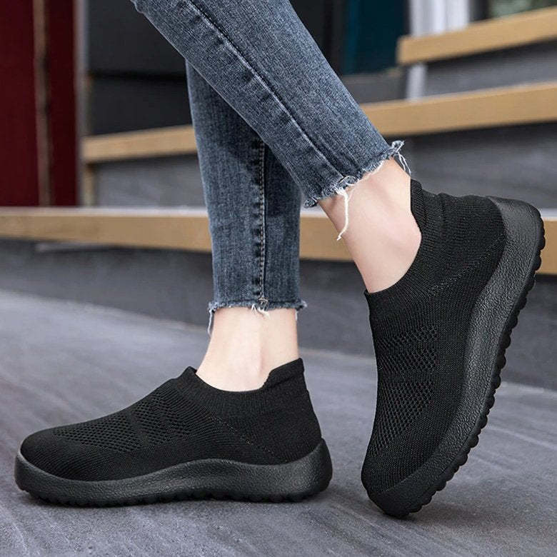 Orthopedic Shoes Women Breathable Wear-resistant Slip-ons Wowen Mesh Elegant Summer