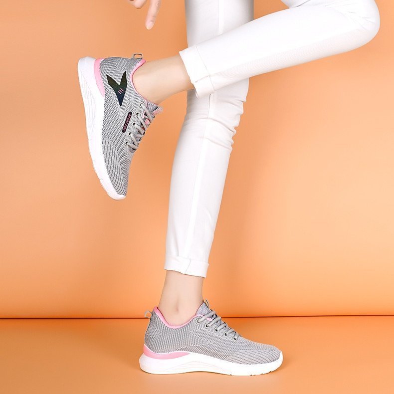 Women Platform Orthopedic Shoes Deodorization Mesh Lace-up Walking Sneakers