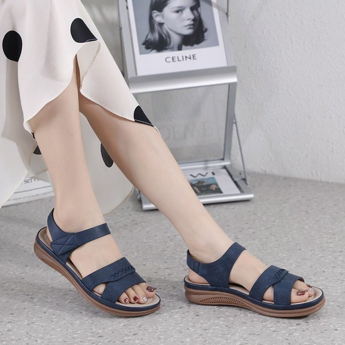 Women Orthopedic Sandals Hook&loop Ankle Strap Arch Support Basic Walking Summer