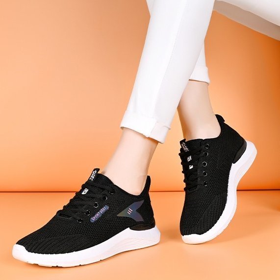 Women Platform Orthopedic Shoes Deodorization Mesh Lace-up Walking Sneakers