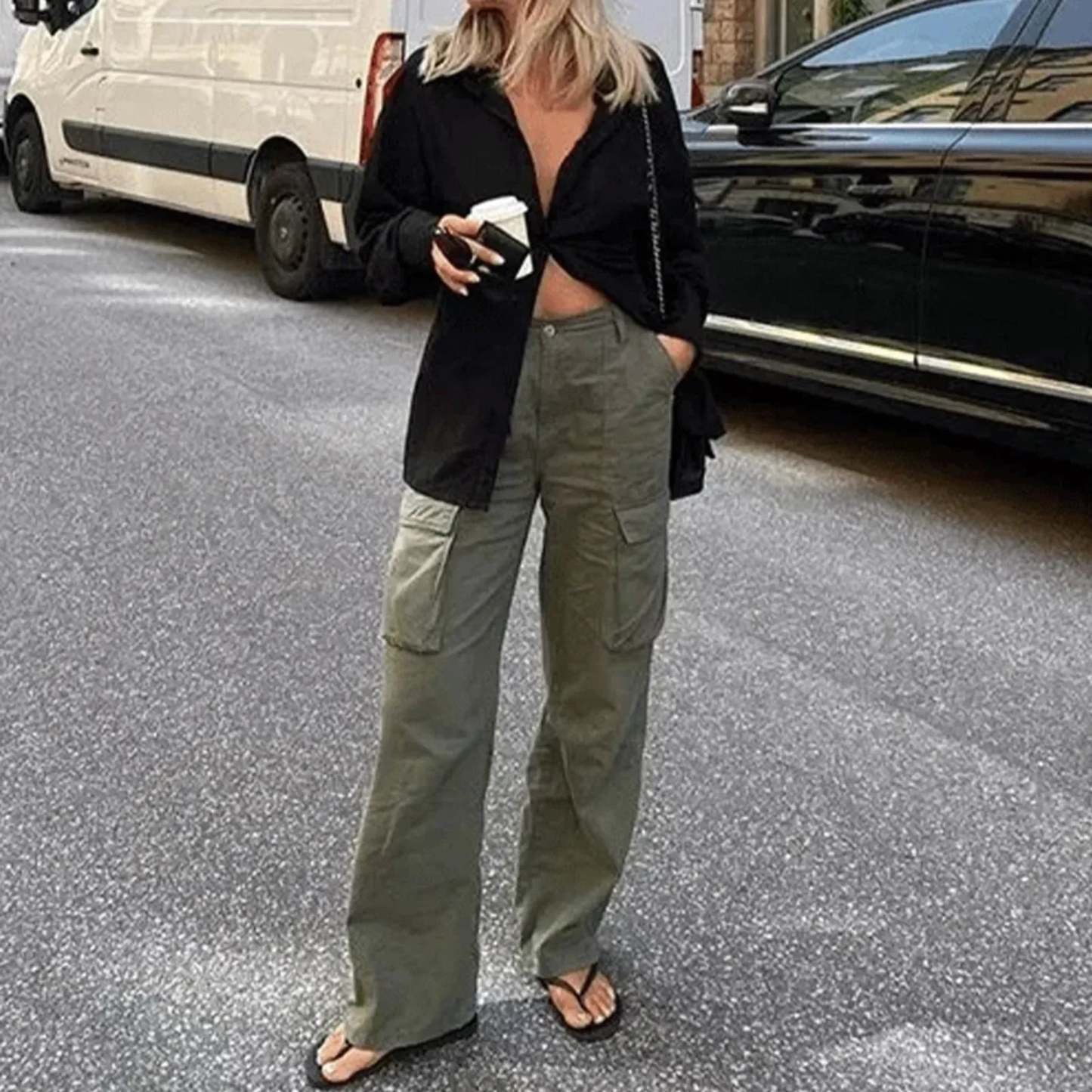 Adjustable Waist Cargo Pants