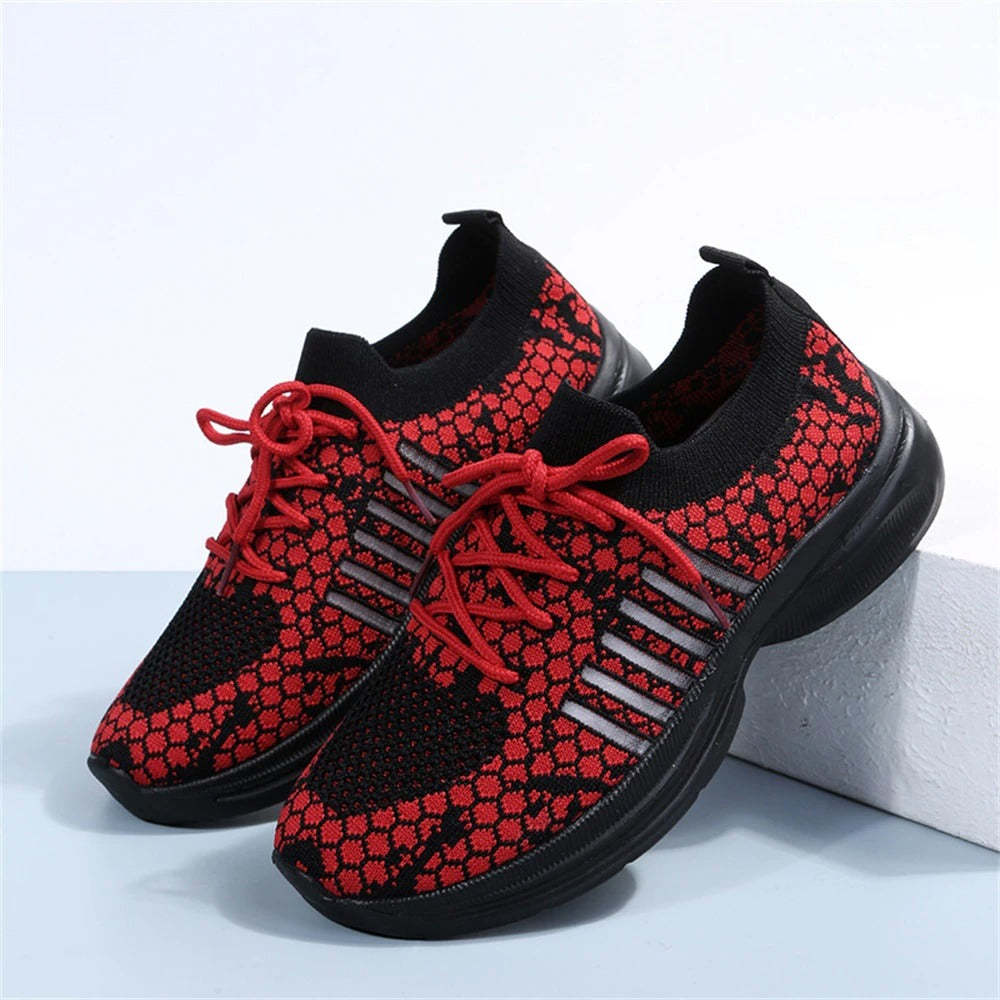 Women Running Orthopedic Shoes Mesh Elastic Collar Thick Platform Sneakers
