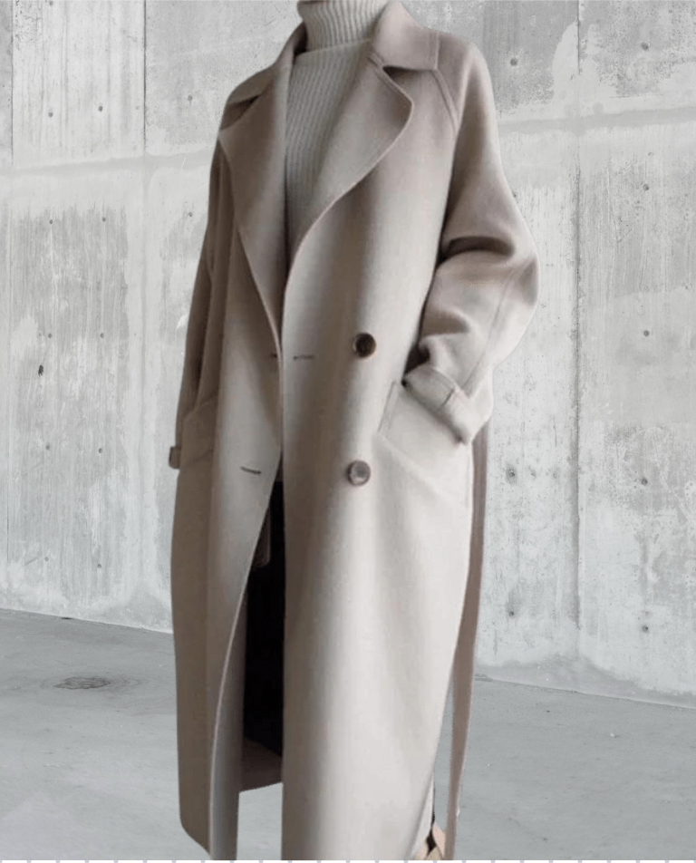 Longline Wool Trench Coat for Women