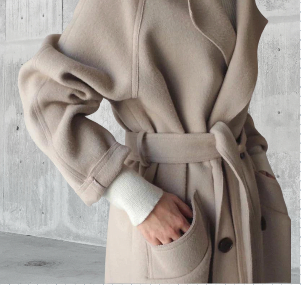 Longline Wool Trench Coat for Women