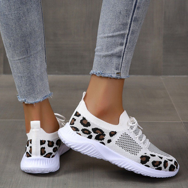 Orthopedic Shoes For Women Leopard Mesh Trendy Summer Sneakers