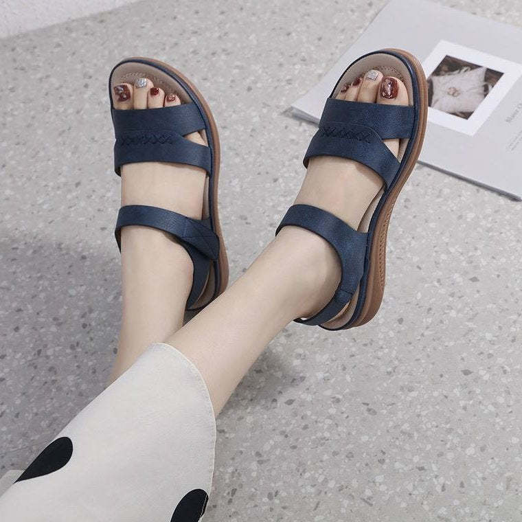 Women Orthopedic Sandals Hook&loop Ankle Strap Arch Support Basic Walking Summer