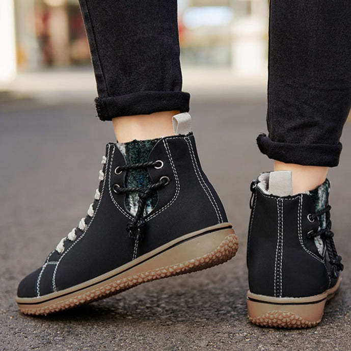 Women Ankle Boots Zipper Plush Orthopedic Shoes