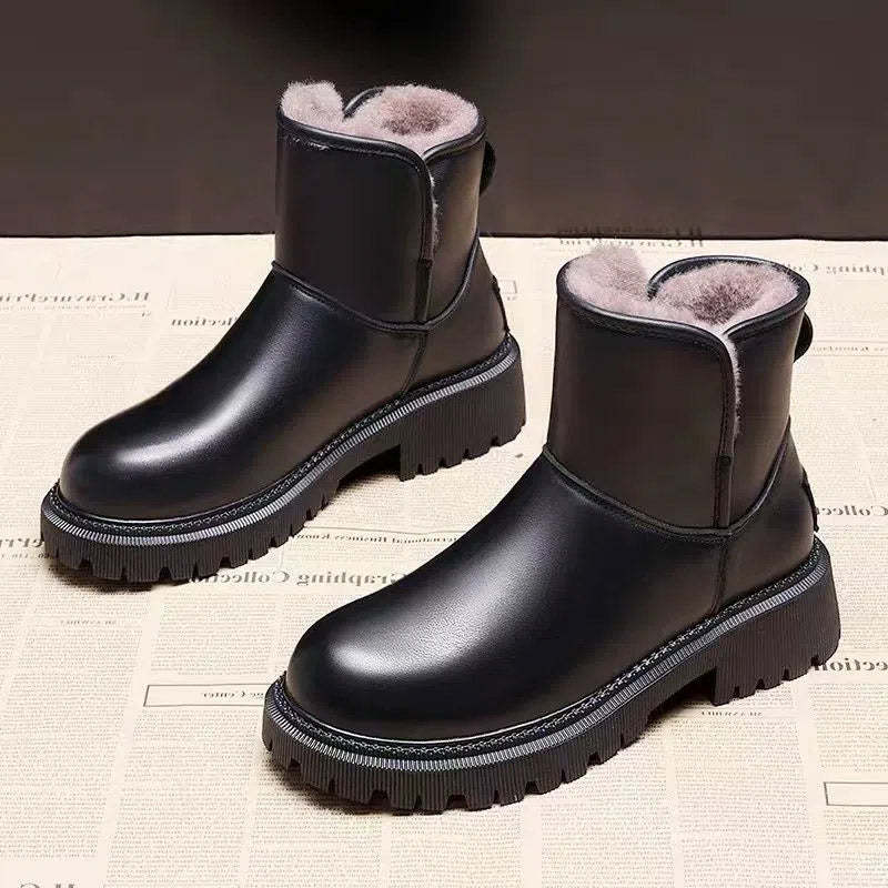 Orthopedic Women Ankle Boots Arch Support Plush Warm Waterproof Wide Toe-box