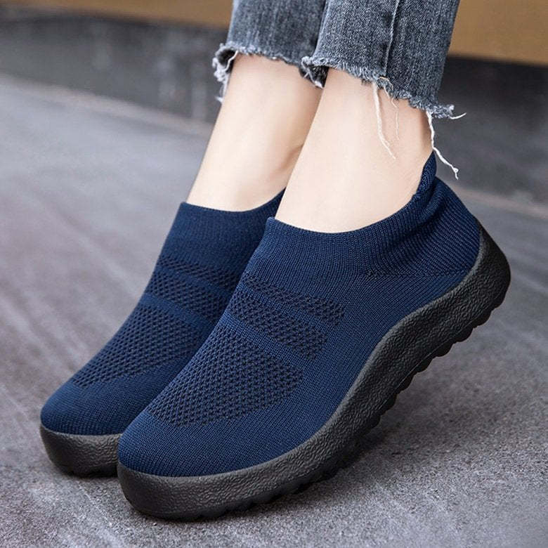 Orthopedic Shoes Women Breathable Wear-resistant Slip-ons Wowen Mesh Elegant Summer