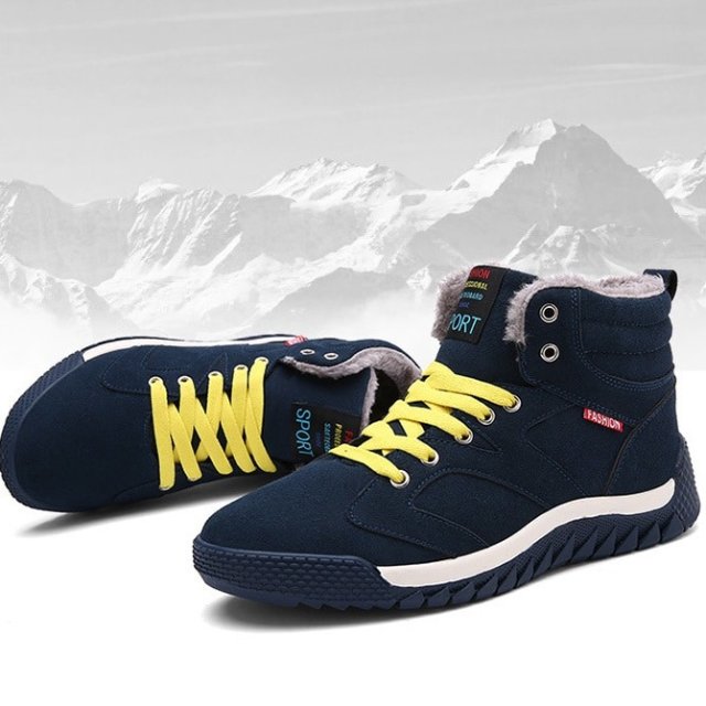 Men Warm Orthopedic Shoes Round Toe Ankle Snow Boots