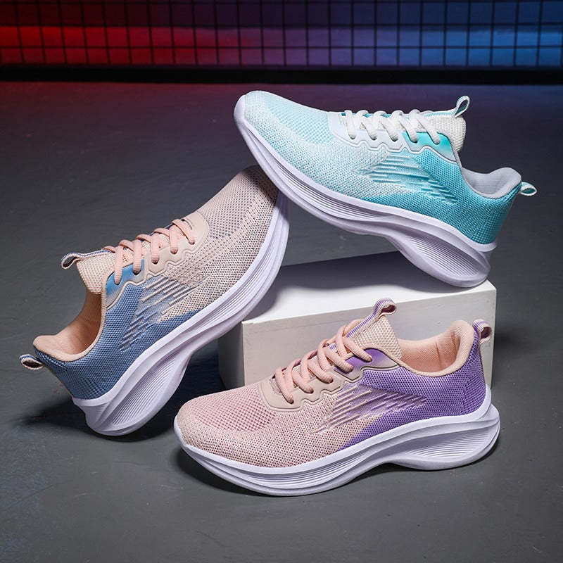 Women Orthopedic Shoes Thick Sole Gradient Colorful Sports Sneakers