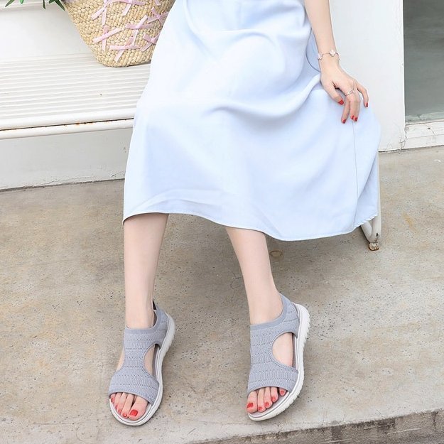 Women Walking Orthopedic Sandals Mesh Hollow Out Trendy Summer Sandals