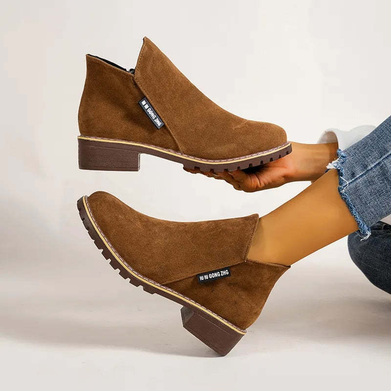Orthopedic Women Ankle Boots Suede Warm Zipper NonSkid Fashion Designed