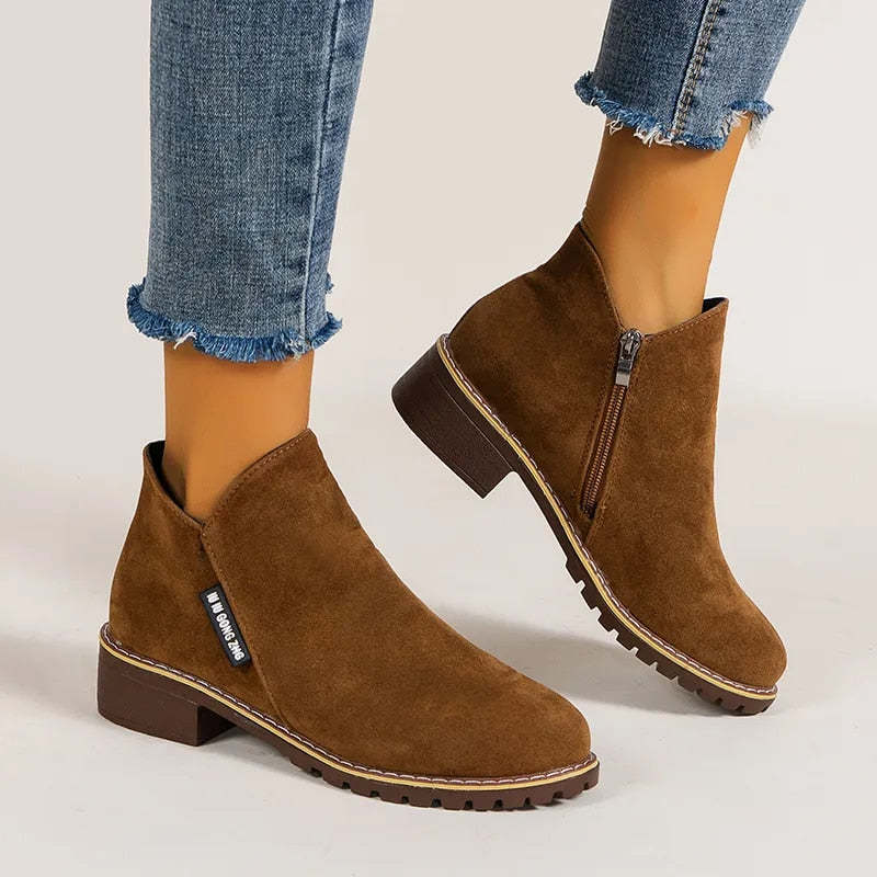 Orthopedic Women Ankle Boots Suede Warm Zipper NonSkid Fashion Designed