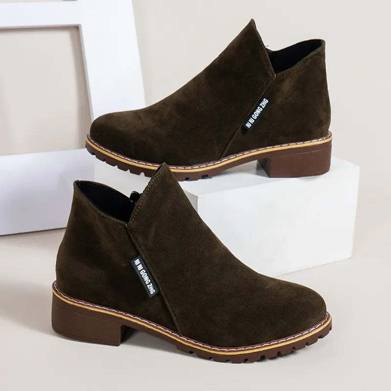 Orthopedic Women Ankle Boots Suede Warm Zipper NonSkid Fashion Designed