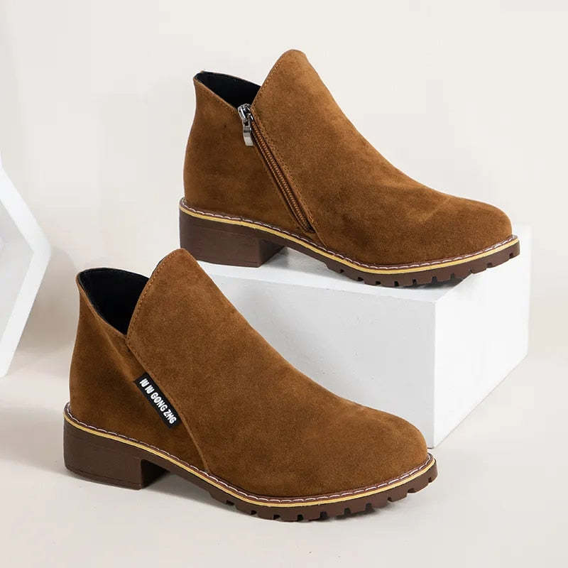 Orthopedic Women Ankle Boots Suede Warm Zipper NonSkid Fashion Designed