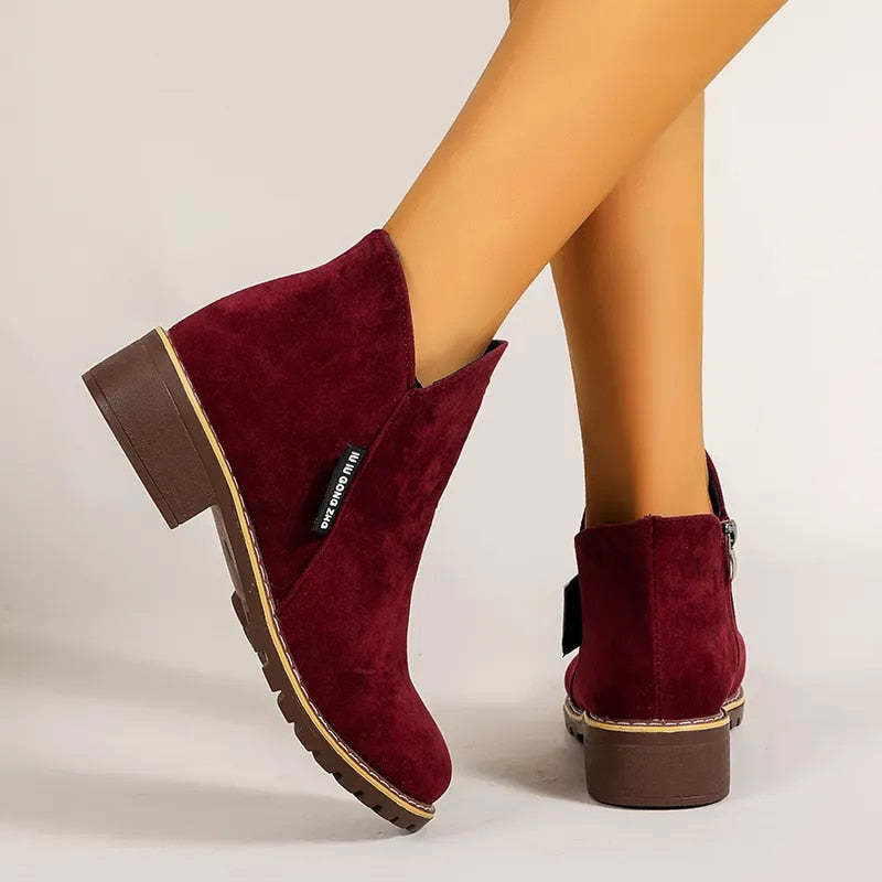 Orthopedic Women Ankle Boots Suede Warm Zipper NonSkid Fashion Designed