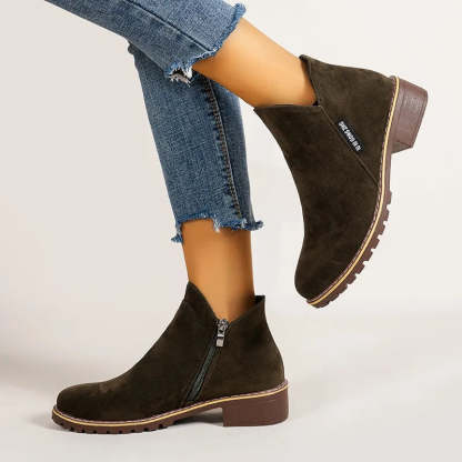 Orthopedic Women Ankle Boots Suede Warm Zipper NonSkid Fashion Designed