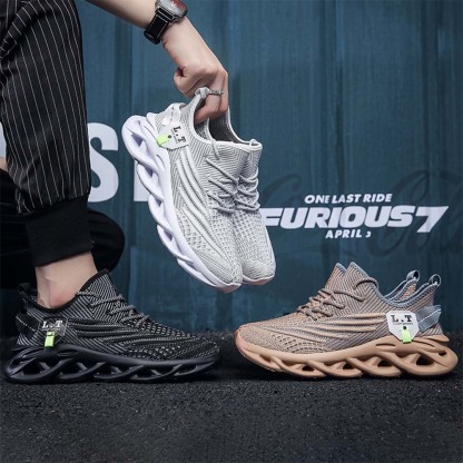 Men's mesh fly knit breathable casual fashion running shoes sneakers