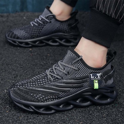 Men's mesh fly knit breathable casual fashion running shoes sneakers