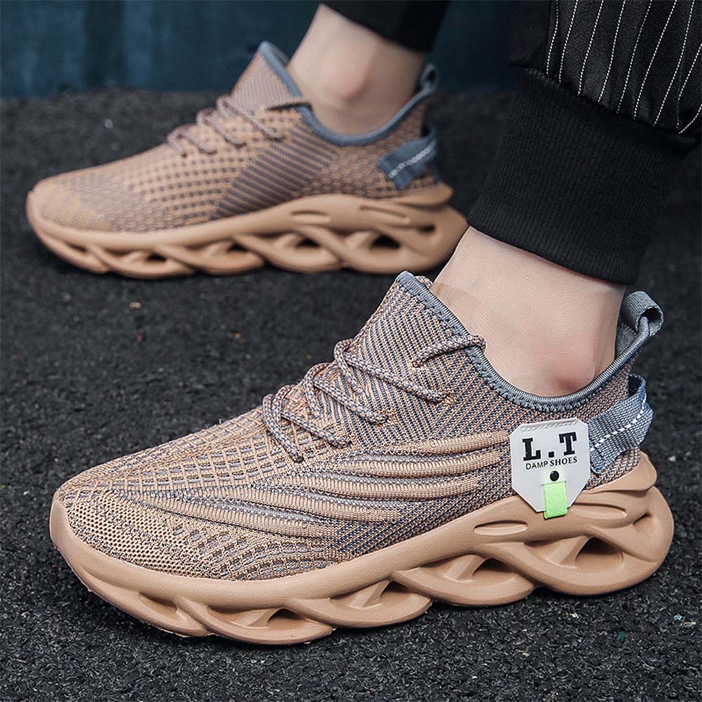 Men's mesh fly knit breathable casual fashion running shoes sneakers