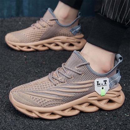 Men's mesh fly knit breathable casual fashion running shoes sneakers