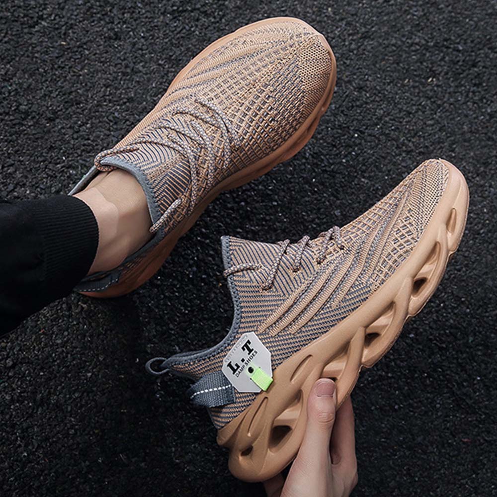 Men's mesh fly knit breathable casual fashion running shoes sneakers