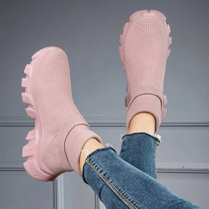 Slip-On Sock Sneakers Thick Soled Mesh Shoes