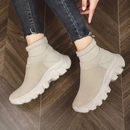 Slip-On Sock Sneakers Thick Soled Mesh Shoes
