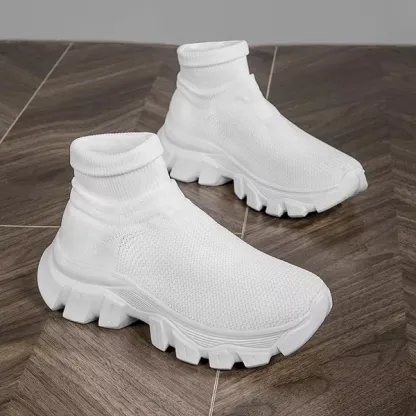 Slip-On Sock Sneakers Thick Soled Mesh Shoes