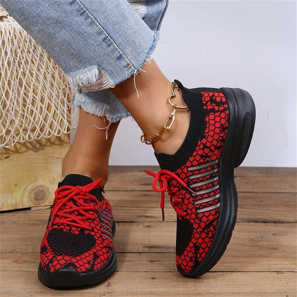 Women Running Orthopedic Shoes Mesh Elastic Collar Thick Platform Sneakers