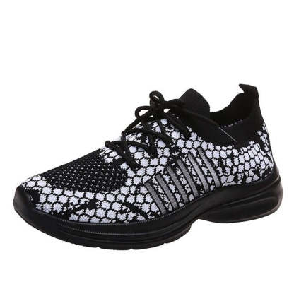 Women Running Orthopedic Shoes Mesh Elastic Collar Thick Platform Snea
